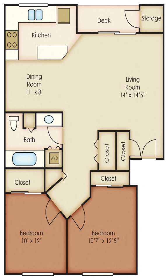 Spokane Valley, WA Aspen Apartments 2 bedrooms 1 bath
