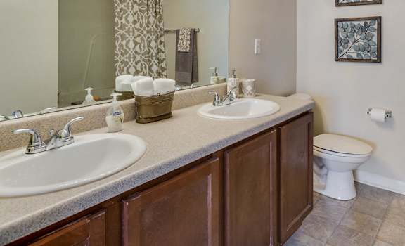 Forest Trail Apartment Homes Northport, AL, Master Bathroom, Double Vanities