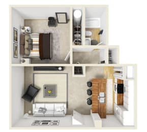  Floor Plan One-Bedroom
