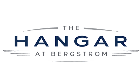 The Hangar at Bergstrom logo with a white background.