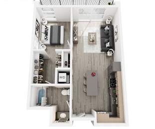 1A Floorplan at Brickside Heights, Millcreek, UT, 84106