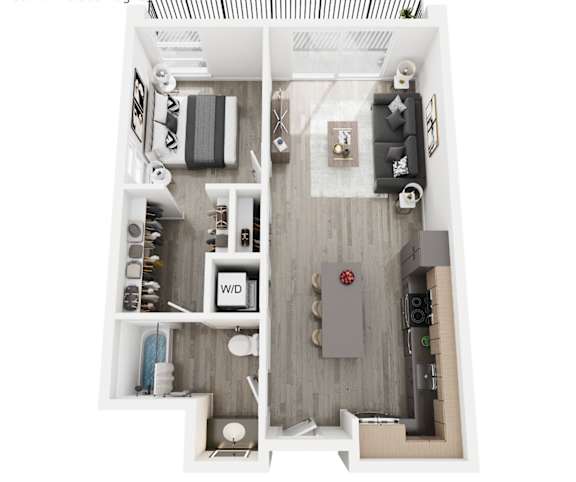 1A Floorplan at Brickside Heights, Millcreek, UT, 84106