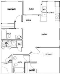 2 Bed 2 Bath Apartment at 5100 Summit Apartments