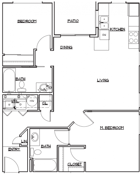2 Bed 2 Bath Apartment at 5100 Summit Apartments