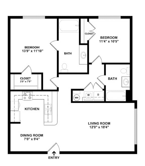 A black and white image of a floor plan for a house.