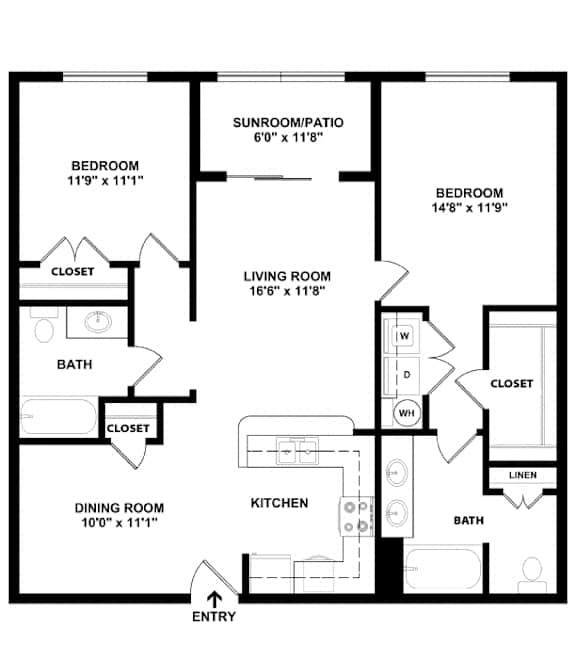 A black and white image of a floor plan for a house.