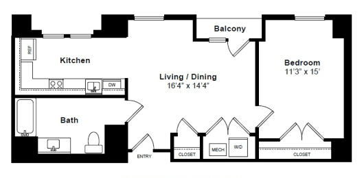 Brooklyn floor plan at The Manhattan Tower and Lofts, CO, 80202