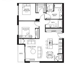 C5 2Bed 2Bath at Melbourne Apartments, Des Moines, IA,  50320