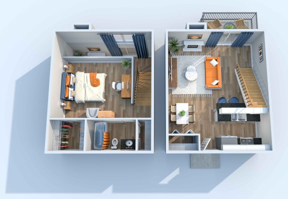 The Stella, One Bedroom, One Bath Townhome - 756 SF