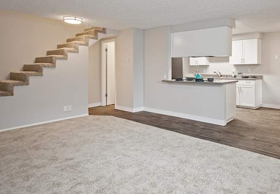 Somerset Terrace Apartments Living Room and Staircase