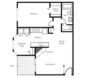 A black and white diagram of a house layout with labeled rooms.
