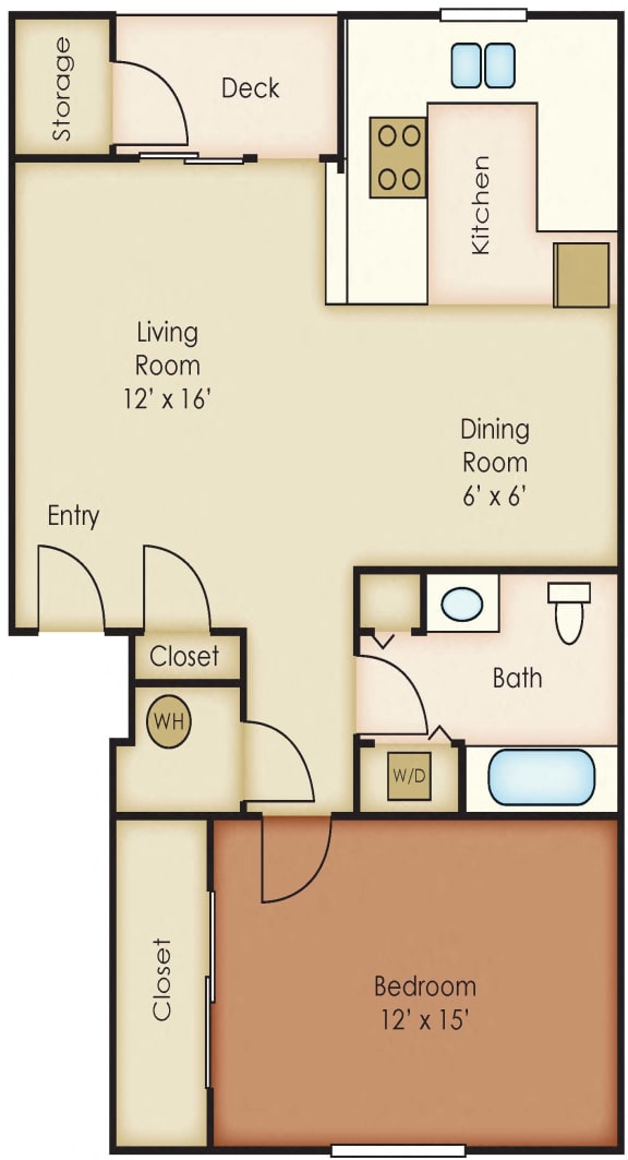Spokane Valley, WA Aspen Apartments 1 bedrooms 1 bath