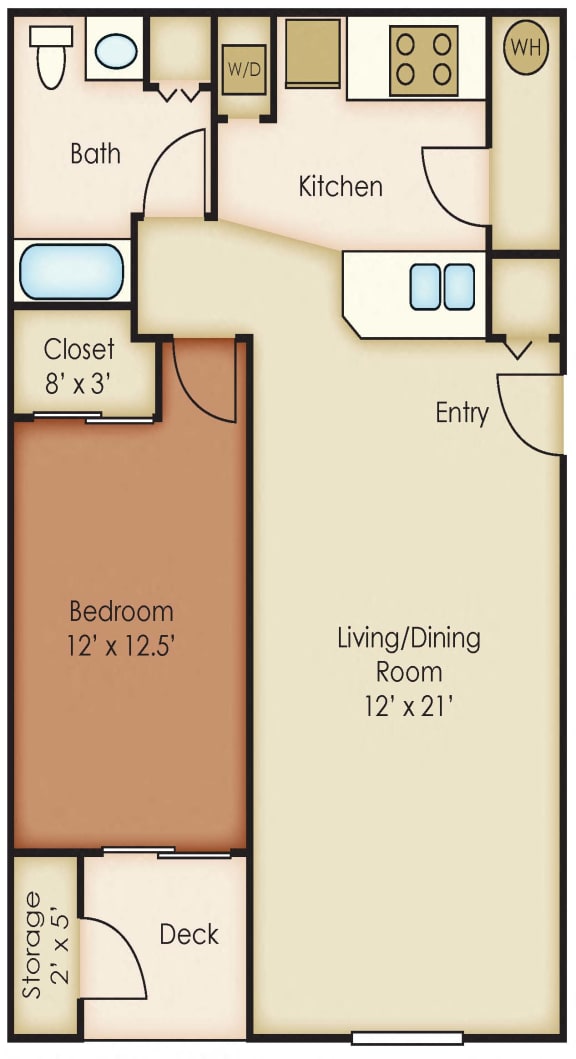 Spokane Valley, WA Aspen Apartments 1 bedrooms 1 bath