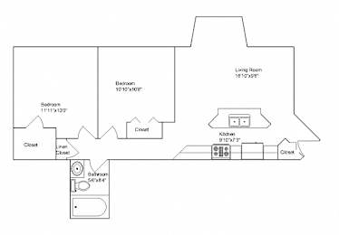  Floor Plan Two Bedroom Apartment