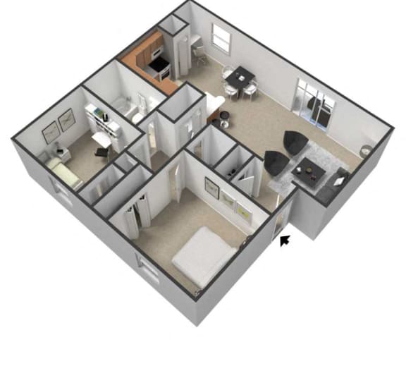 Floor Plan 2 Bedroom Apartment