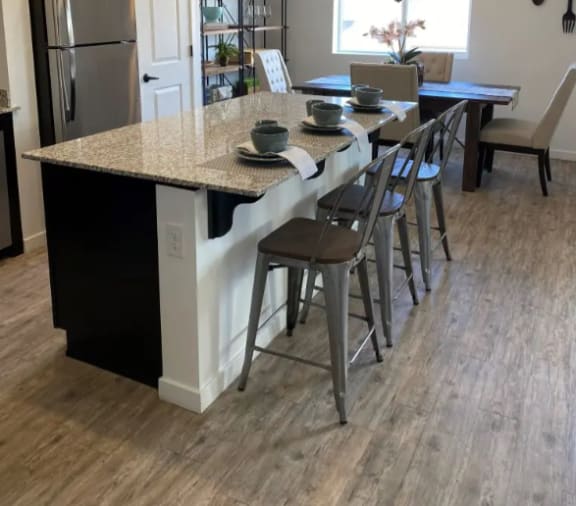Island seating in kitchen