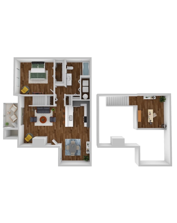 3D floor plan of the Chestnut