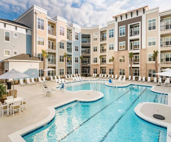 Relaxing Pool Area With Sundeck at Central Island Square, Daniel Island, 29492