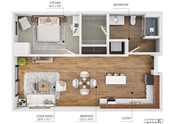 Breathe Floor Plan at Soll, Des Moines, 50312