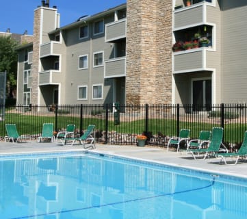 The Community Outdoor Pool at Conifer Landing Apartments