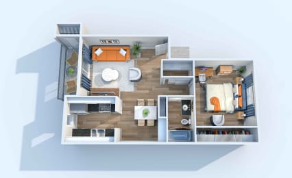 The Stella, One Bedroom, One Bath - 619 SF