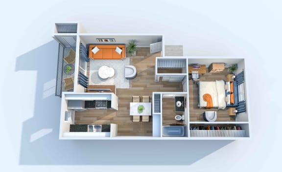 The Stella, One Bedroom, One Bath - 619 SF