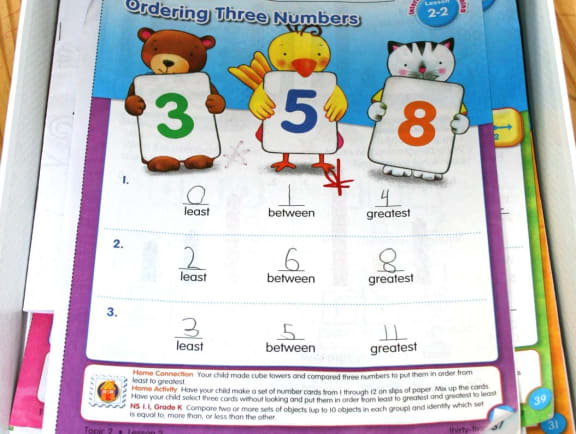 a box of counting teddy bears and numbers