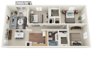 a 3d drawing of a 3 bedroom house  home