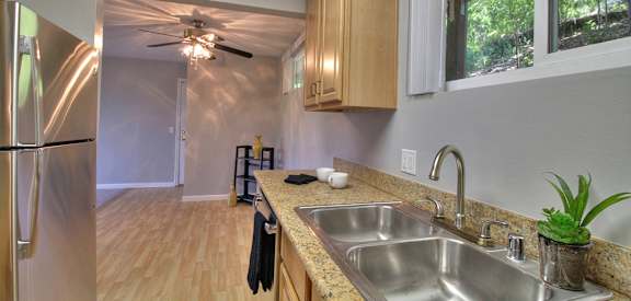 Stainless Steel Sink With Faucet at Maison Massol, Los Gatos, CA