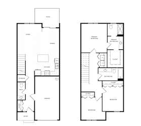A floor plan of a Willow 3 BR 2.5 BA apartment with a living area, dining area, kitchen, bathroom, and two bedrooms.