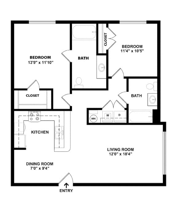 A black and white image of a floor plan for a house.