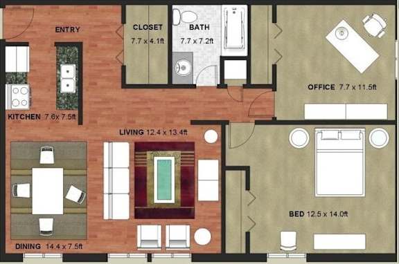 Sierra Floor Plan at Granite Ridge Apartments, Minnesota, 55428