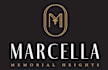 The image features the name "Marcella" in large, elegant letters, with a logo above the name and the words "Memorial Heights" below.
