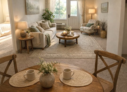 Living Area at River Commons Senior Living, California