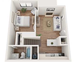 Two Bedroom Loft Floor Plan at AVIA Lofts on Liberty Ridge, Apartments, Jacksonville, FL, 32256