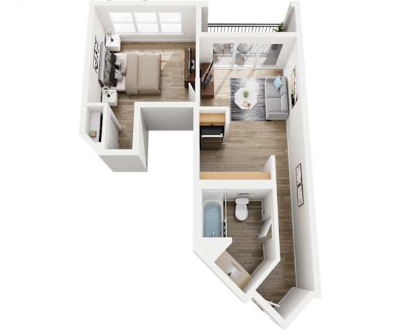 1 Bedroom One Bath Floorplan at AVIA on Pike Street, Seattle