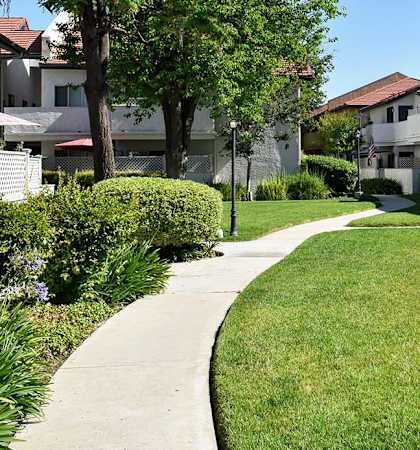 Wide walking paths and large lawns