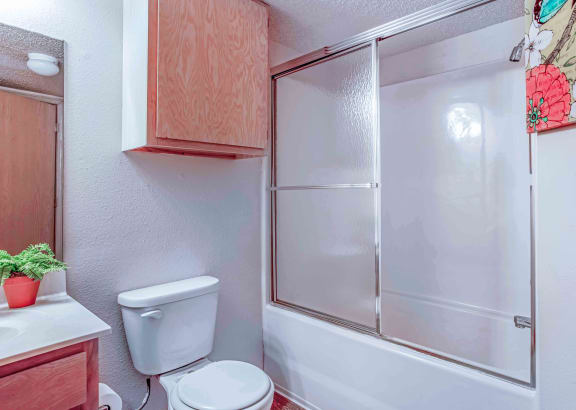 a bathroom with a toilet sink and bathtub