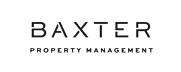 A green background with the words BAXTER PROPERTY MANAGEMENT.