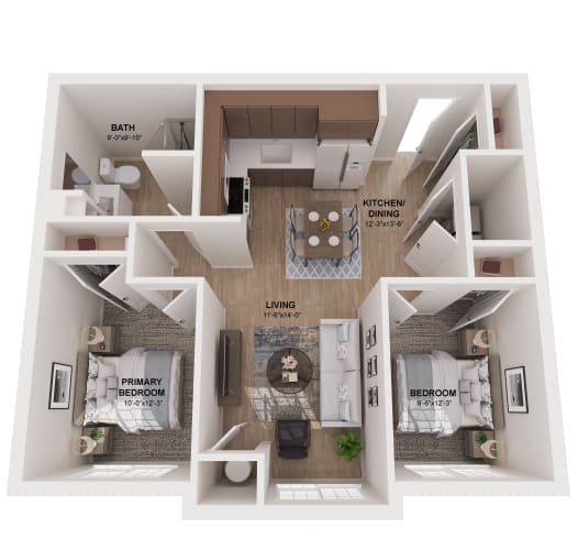 Floor Plan  2 Bedrooms