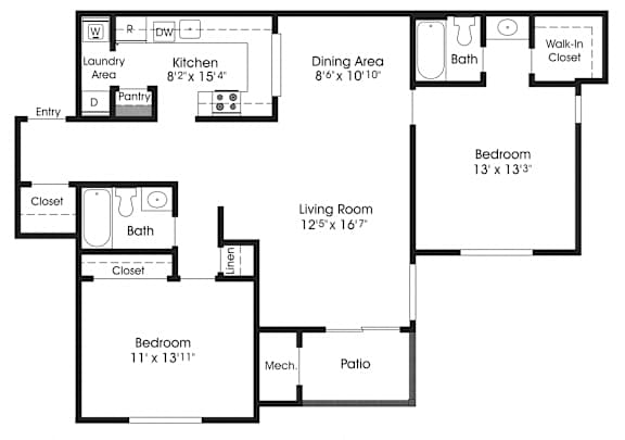 2 bed 2 bath E at The Apartments at Owings Run, Maryland