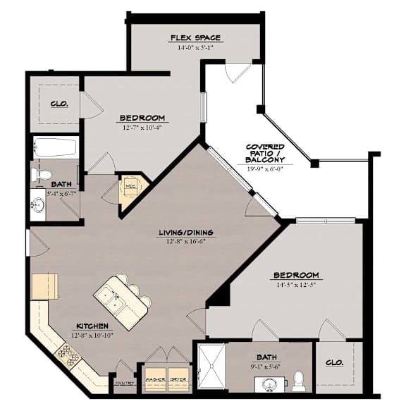 2AAX Floor Plan at The Tennessee Brewery, Tennessee, 38103
