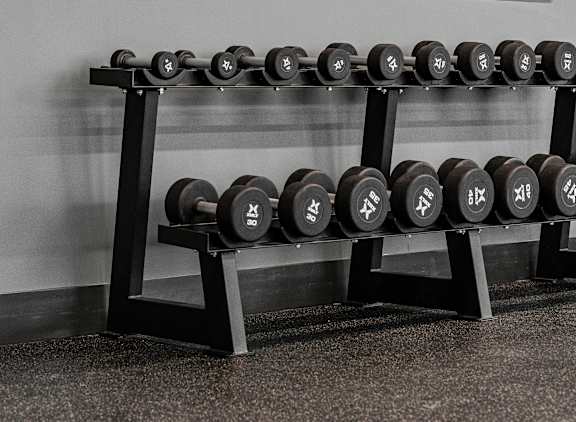 Free Weights at Vista Apartments at Edgemont, Alberta