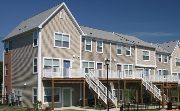 a playground in the middle of an apartment complex