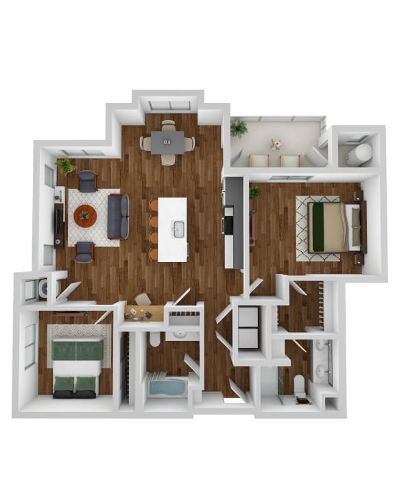 3D floor plan of the Magnolia