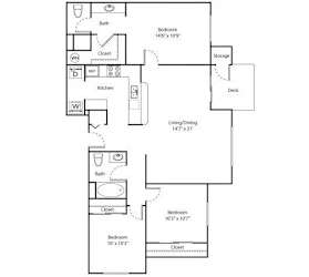 Village on Broadway Apartments in Spokane Valley, Washington Three Bedroom Floor Plan
