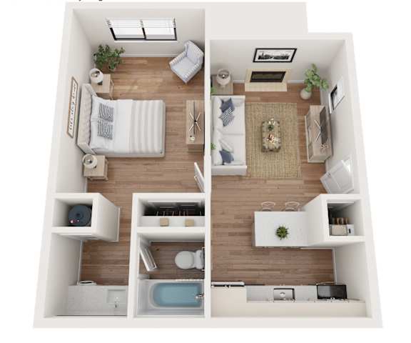 1 Bed 1 bath Floor Plan at AVIA Lofts on Liberty Ridge, Apartments, Jacksonville, Florida, 32256