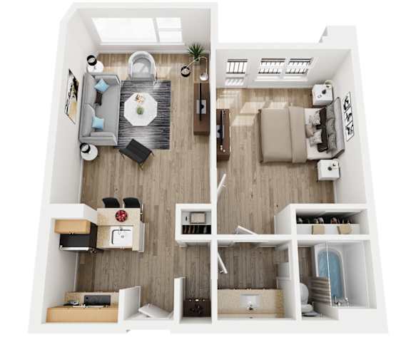 1 Bedroom 1 Bathroom Floorplan at AVIA on Pike Street, Seattle