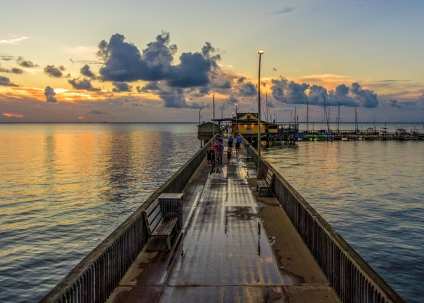 Fairhope Alabama bayfront sunset and pier