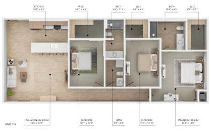 D2 Floor Plan at City Square Lofts, Iowa